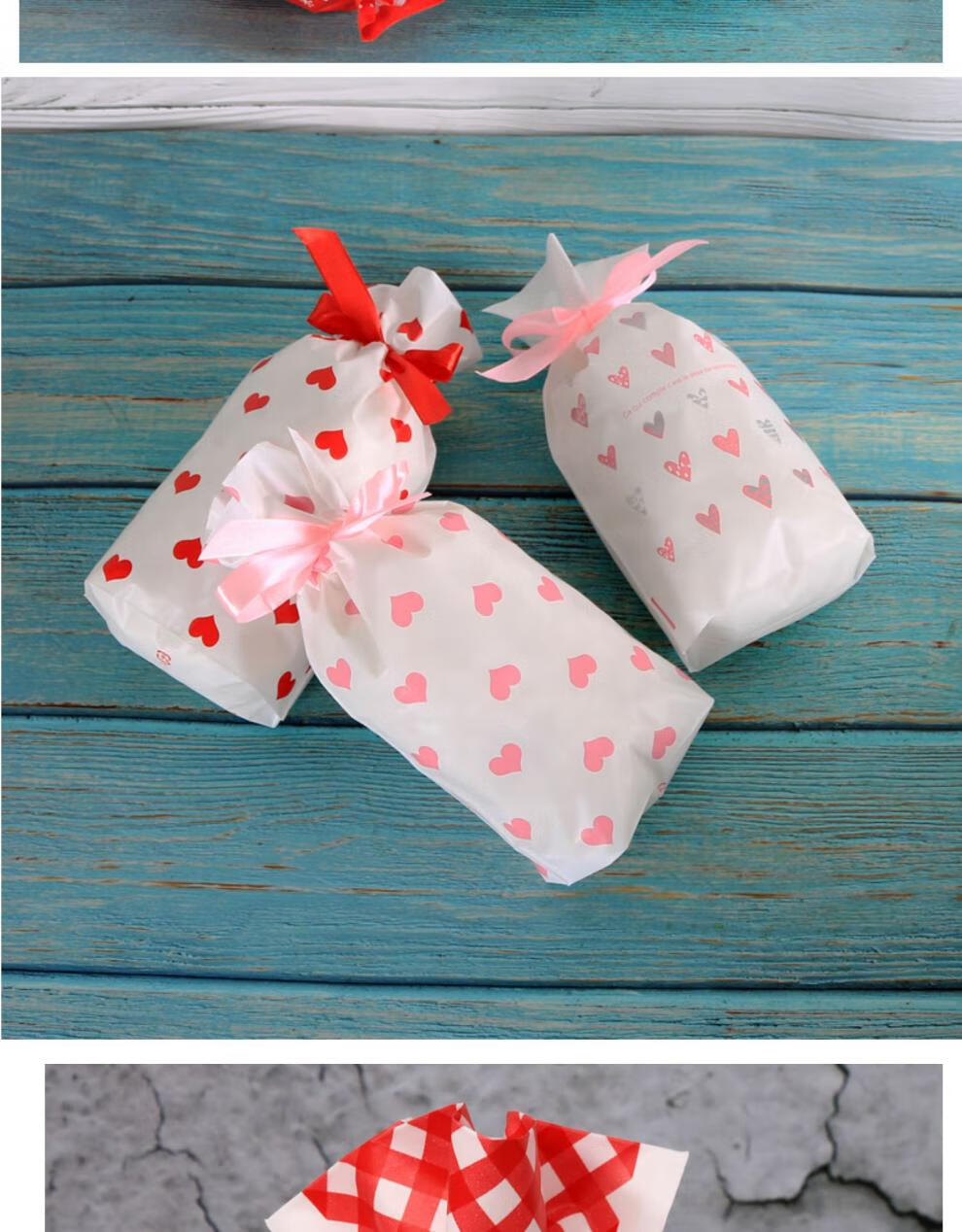 50个束口抽绳塑料袋礼品包装袋饰品糖果喜糖包装福袋圣诞苹果包装猫