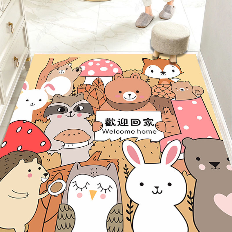卡通可爱迎宾地毯进门大门口入户门耐脏可裁剪家用防滑垫199480120cm