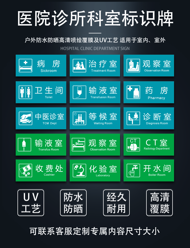 医院诊所科室牌门牌诊室牙科观察室值班室卫生室提示标识牌定做 内科