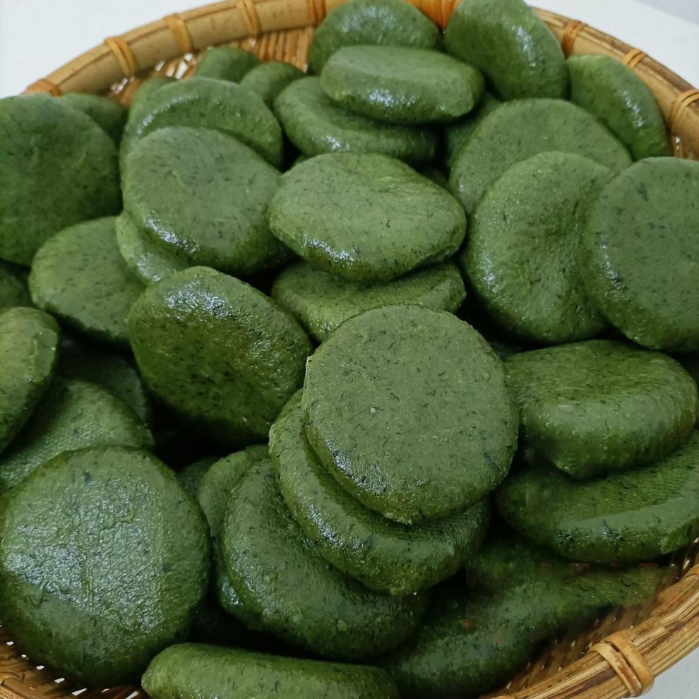 艾草糍粑糯米糍粑青团艾叶年糕贵州传统美食特产农家手工艾草糍粑含糖