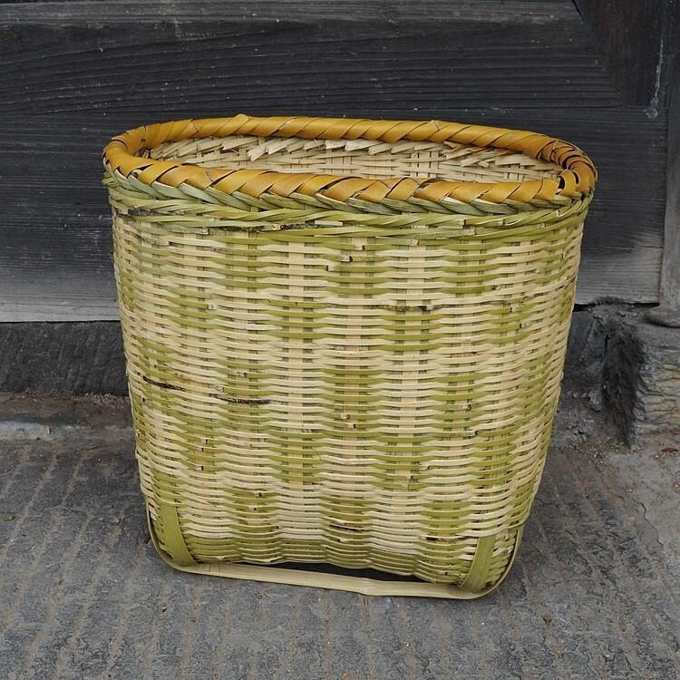 篮子采摘茶叶的篮子纯手工茶农专用竹编箩筐背篓大号单肩斜挎采茶篓筐