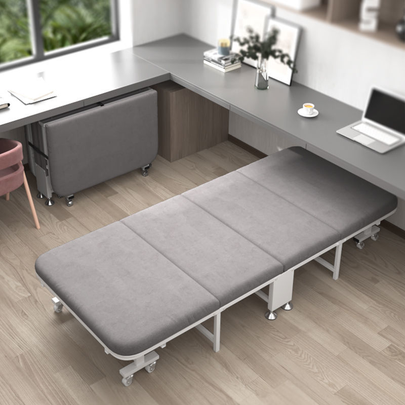 午休单人床折叠床便携床家用办公室陪护医院陪护午睡神器木板床加固粉