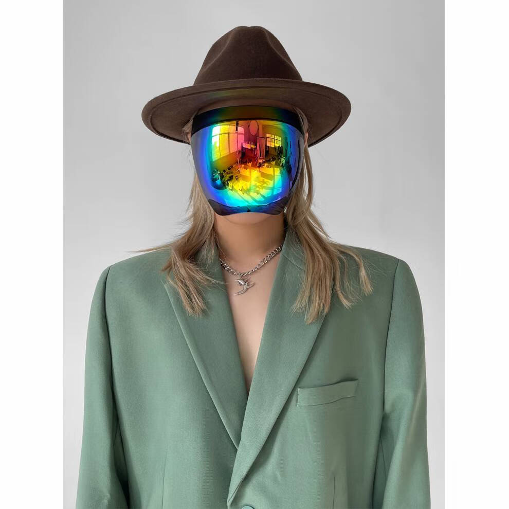 社恐面具全脸帅气机能风镜面子面罩头套科技感游戏挡脸潮时尚神秘幻彩