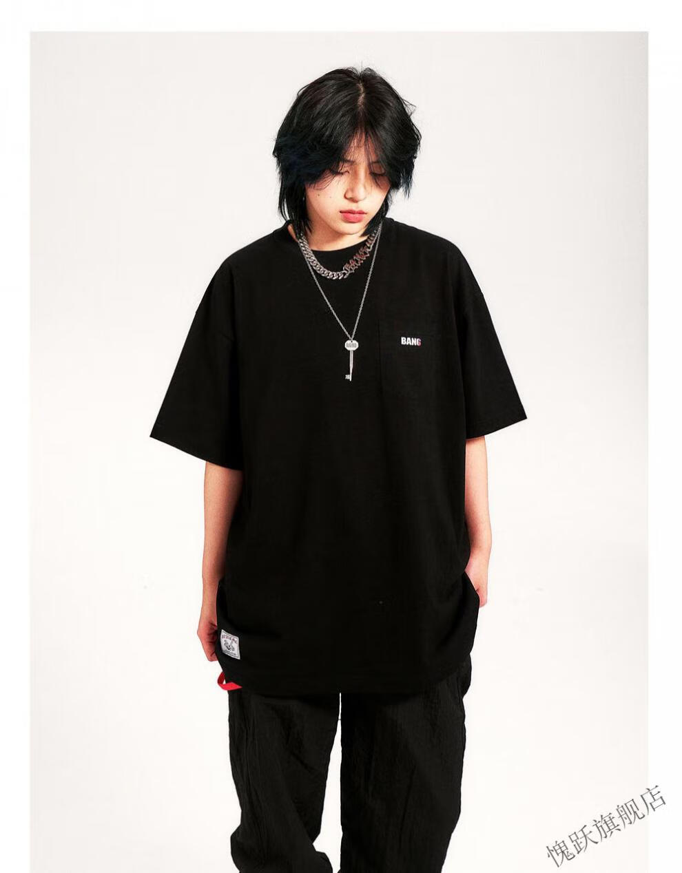 邦bang 「0731csc系列」 手势印花刘聪同款情侣潮流街头短袖t恤国潮