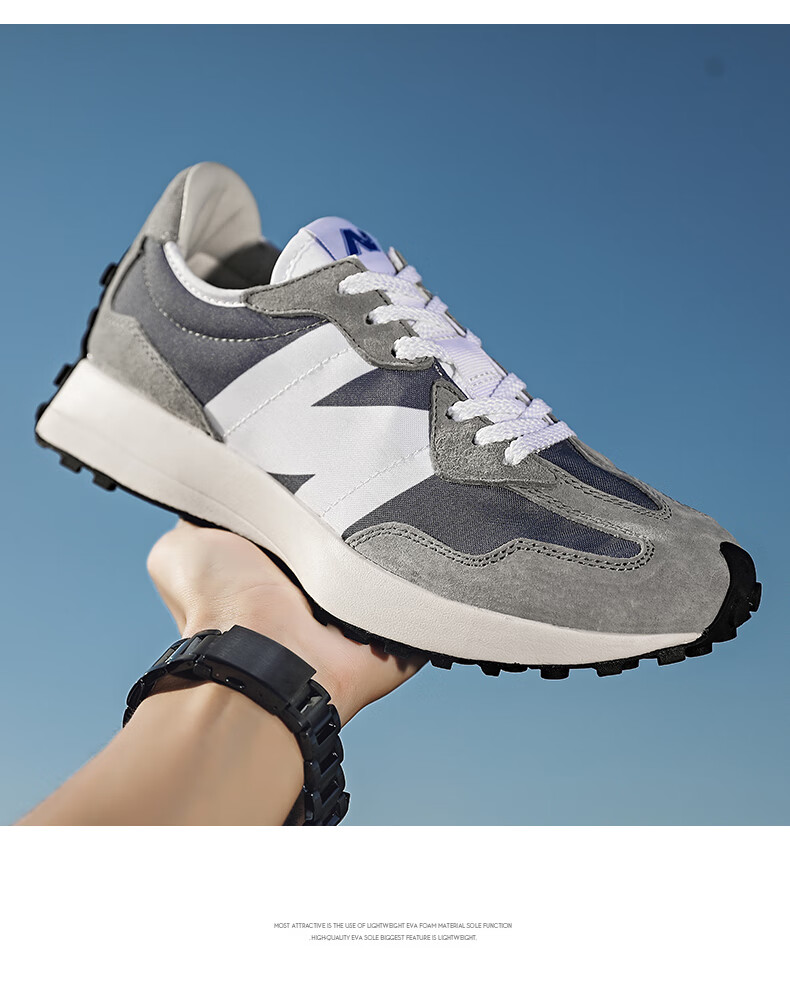 新百伦nb327元祖灰女鞋旗舰店官方运动休闲阿甘鞋秋冬情侣老爹鞋 灰