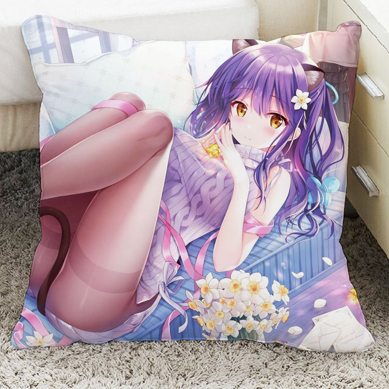 原神周边抱枕 刻晴胡桃可莉魈申鹤钟离二次元动漫宿舍靠垫午睡枕头