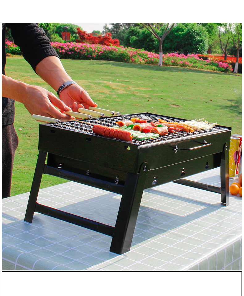 烧烤架户外家用小型迷你烧烤炉野外烧烤全套用具木炭烤肉烤串炉子大黑