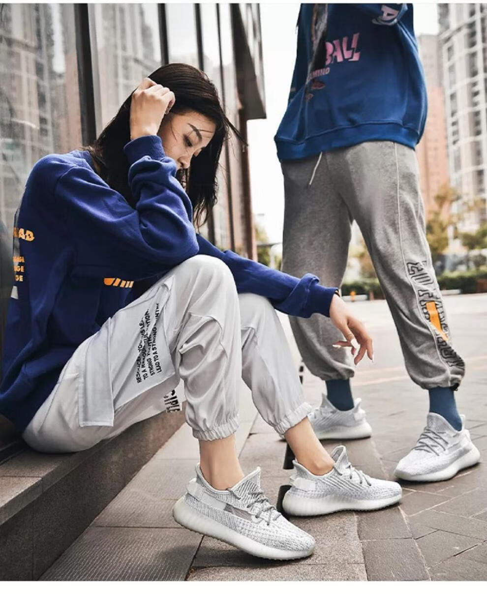 椰子鞋男v2白冰淇淋全白色跑鞋莆田350满天星男女透气运动鞋高版本