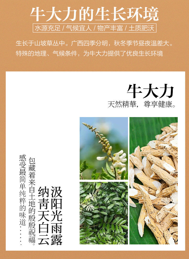 广西牛大力野生干货滋补煲汤料牛古大力金钟根泡酒100克