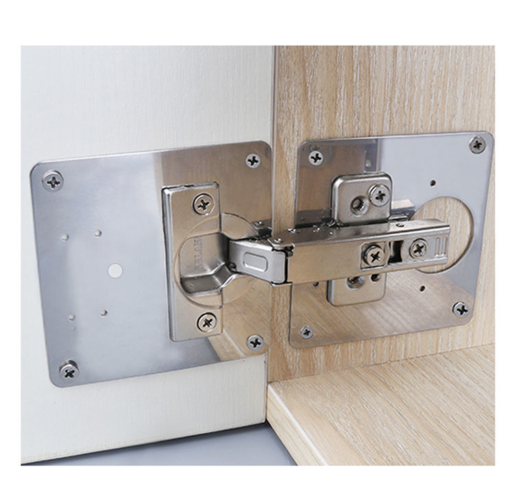 柜门合页合页固定板铰链修复套装柜门合页修复片橱柜门304不锈钢荷叶