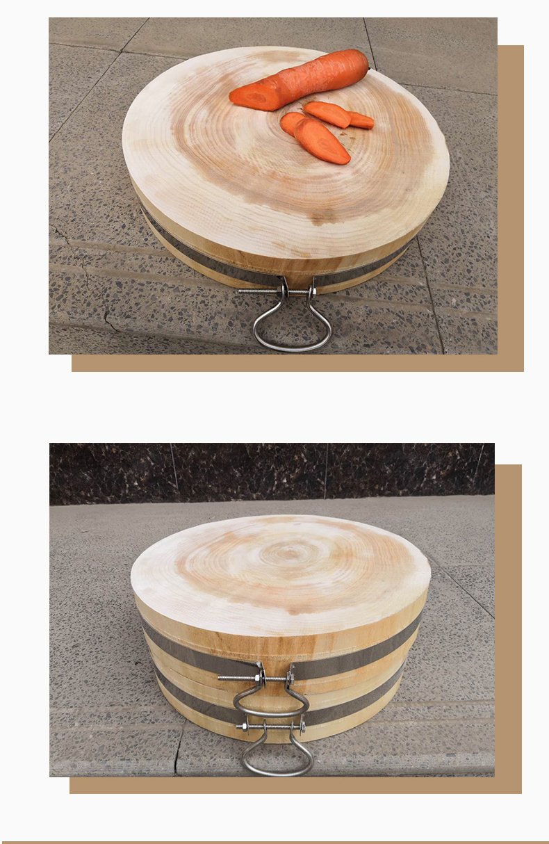 花行菜墩子柳木菜墩菜板实木整木圆形家用砧板加厚肉墩剁肉案板直径50