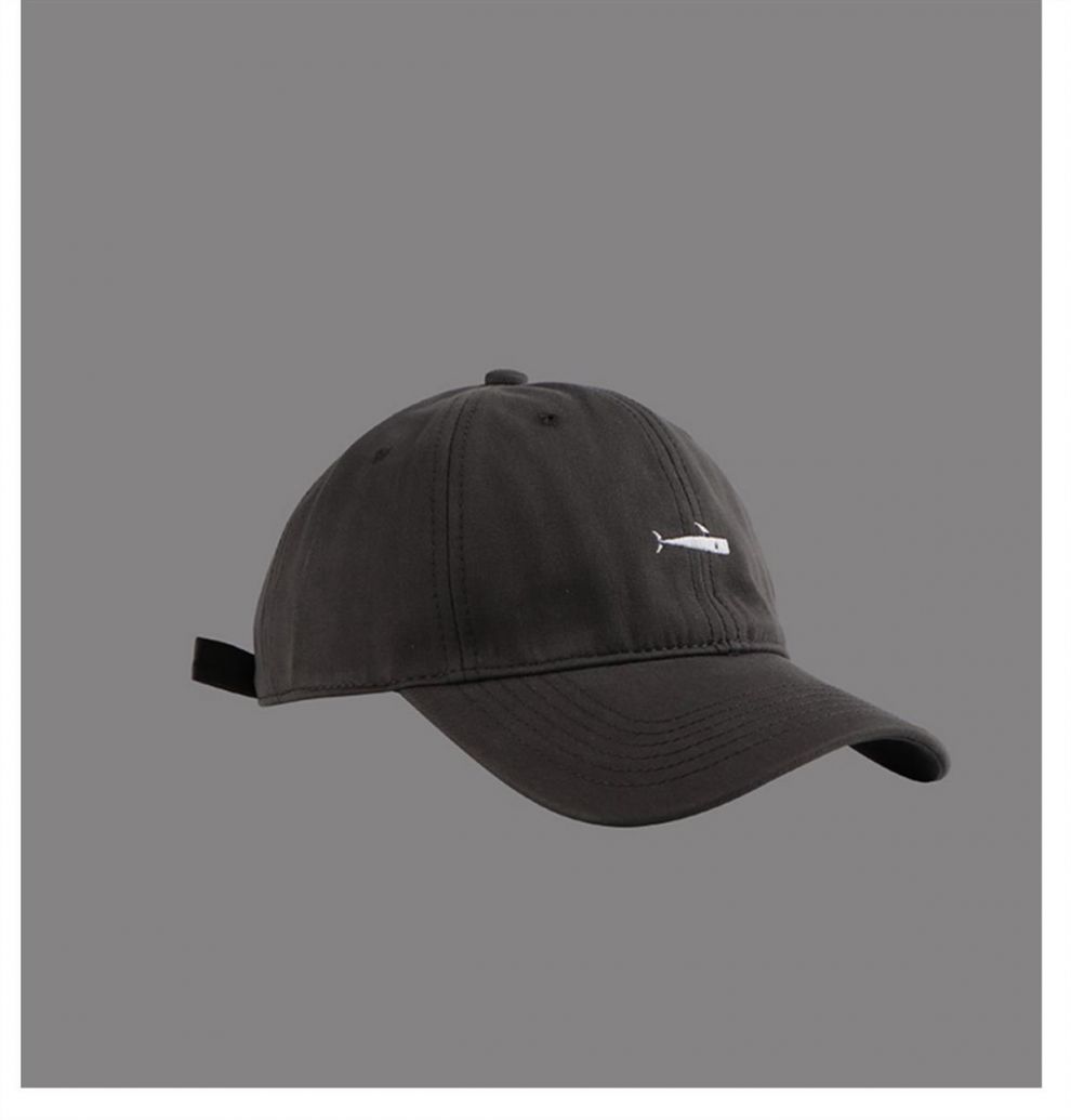 白帽子棉水洗棒球帽子男女士百搭夏季透气舒适ins鸭舌帽白色半鱼男女