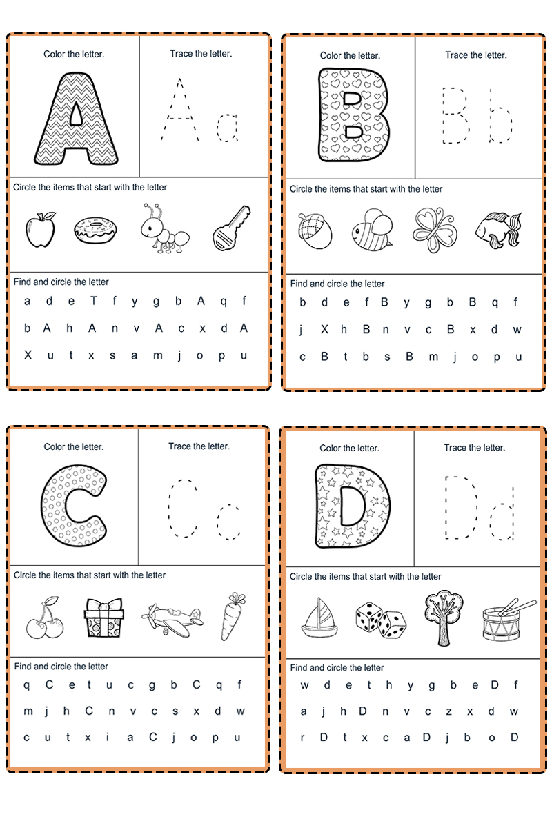 雅迪26个英文字母大小写描红涂色练习本幼儿英语启蒙早教作业题趣味纸