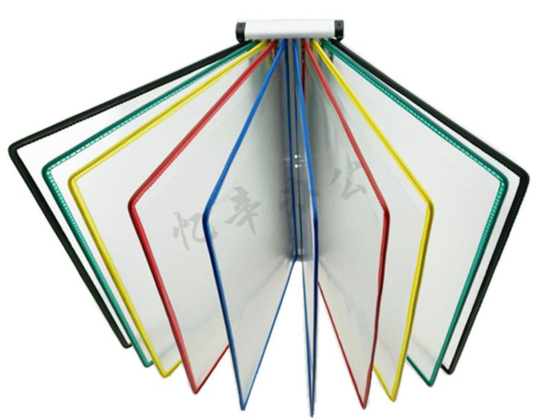 壁挂式展示架挂壁式翻页文件夹a4转轴文件夹生产车间资料架活页文件架