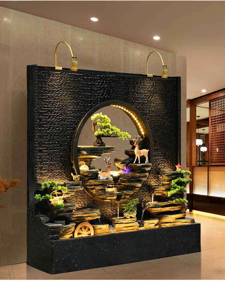 假山流水喷泉摆件户外花园庭院别墅公司鱼池景观造景水幕墙屏风 303特
