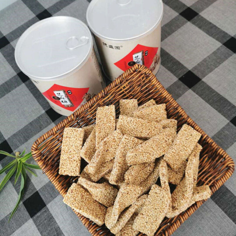 鸡泽芝麻糖德盛园河北特产黑白芝麻酥传统食小吃白芝麻糖2桶