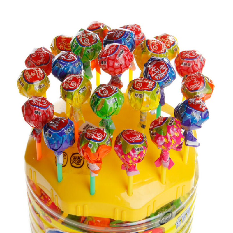 真知棒棒棒糖青苹果味混合水果味杯装幼儿园分享小礼物食真知60支混合