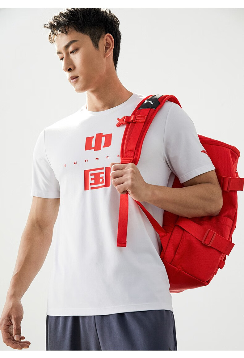 安踏短袖t恤男2022夏新款国潮圆领短袖上衣中国运动上衣健身服体恤男