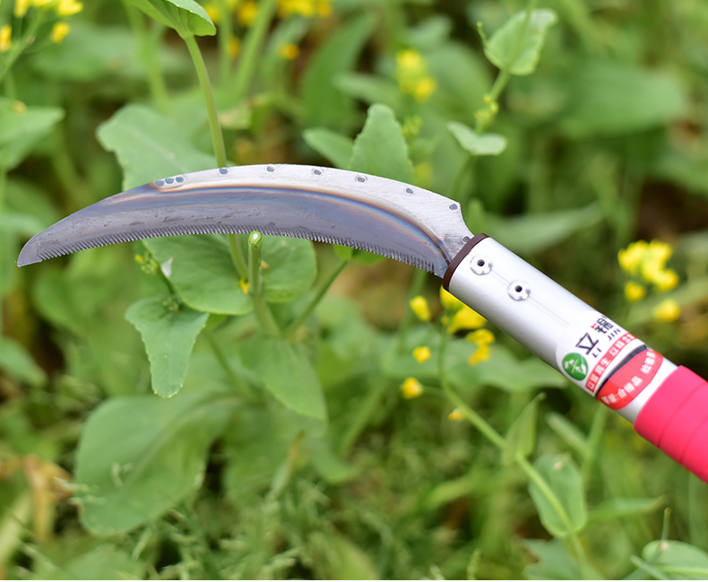 纳邦钓鱼割草刀进口镰刀农用除草全钢小号连刀割草割韭菜专用小链刀米