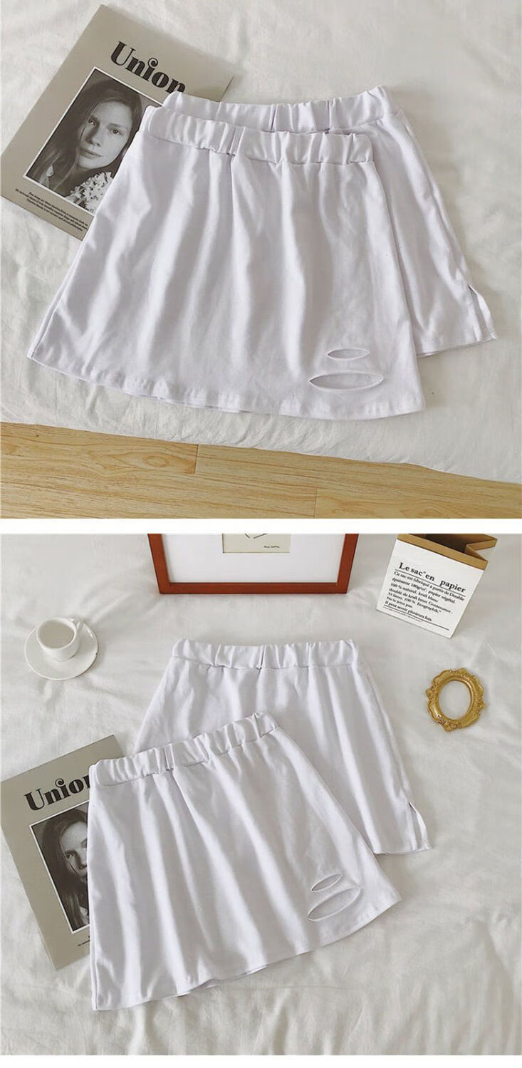 学生韩版卫衣打底神器假下摆遮屁帘儿小屁帘冬季屁屁帘半身短白色侧