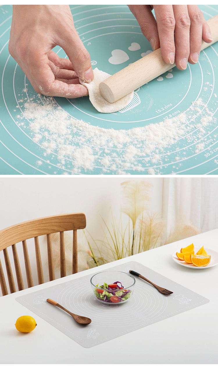 面点垫 硅胶揉面垫厨房烘焙大号案板揉面板 家用加厚和面垫子擀面硅胶