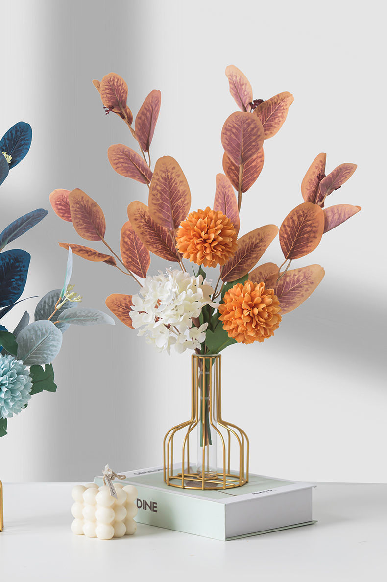 假花仿真花摆设装饰花艺摆件摆花客厅餐桌花束倾城系列豆沙色乒乓菊