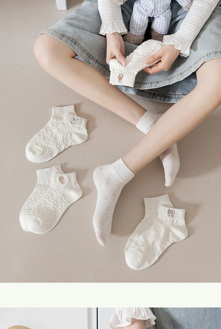 春夏季薄款袜子白色袜子女短袜可爱日系ins潮流百搭防臭短筒jk洛丽塔