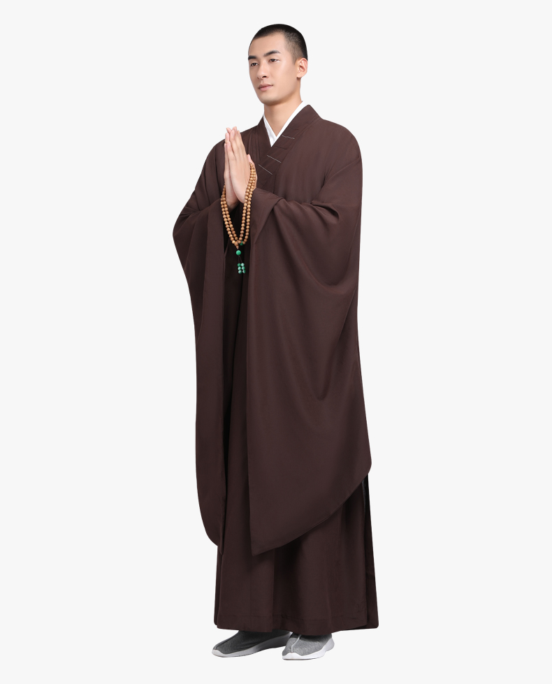 海青居士服男尚远麻纱透气夏法会佛教僧服男女海清黑色标准袖35