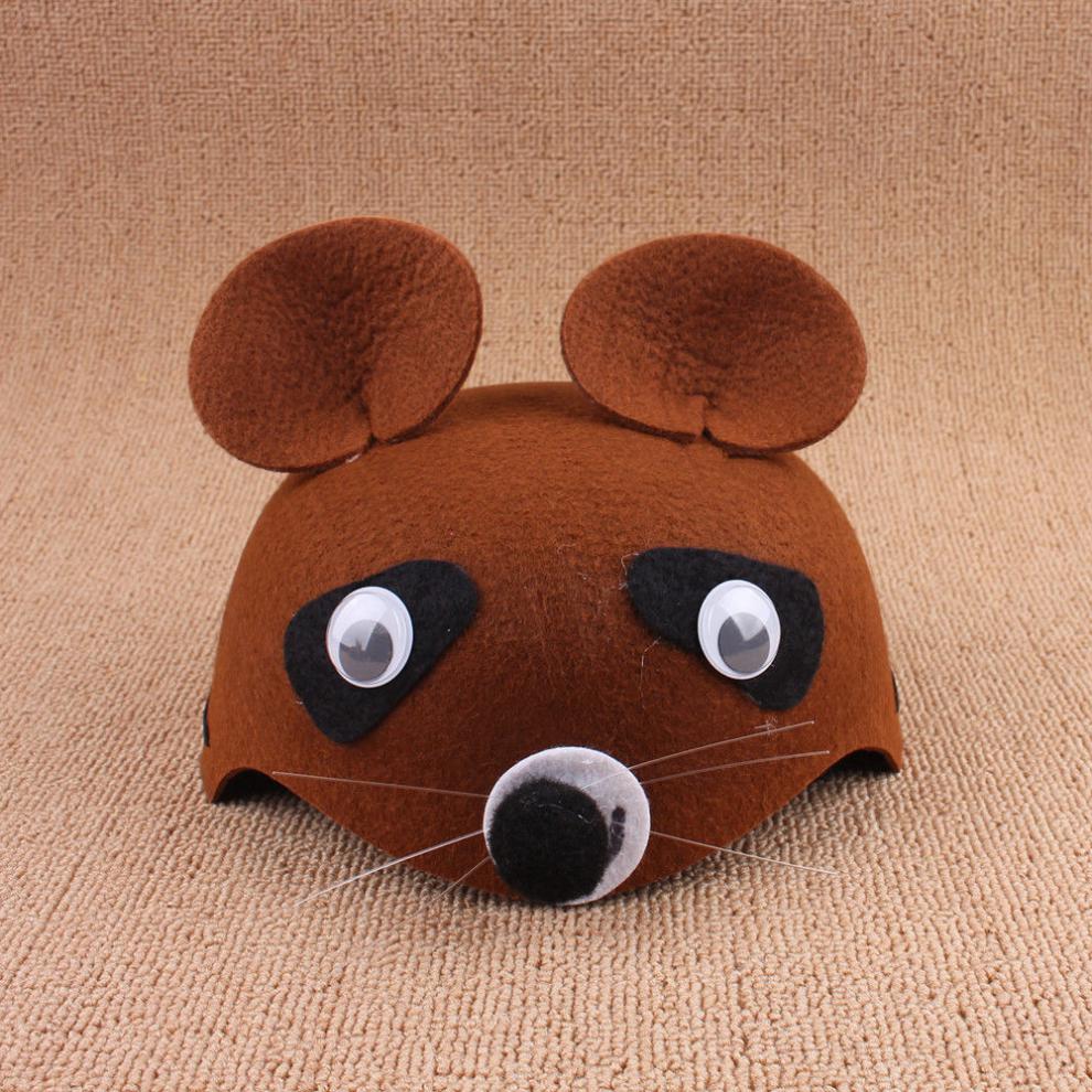 动物老虎头饰帽子六一幼儿园动物头套可爱老虎老鼠儿童卡通头饰兔耳朵