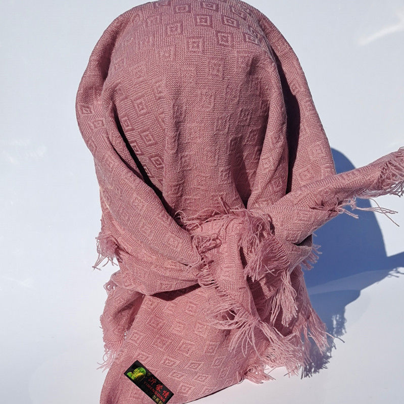 中老年妇女头巾秋冬新款提花奶奶包巾老太太老式四方农村围巾披肩 姜