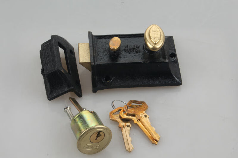 双保险弹子门锁房门锁牛头锁老式门锁室内外木门锁暗锁合金芯整套通用