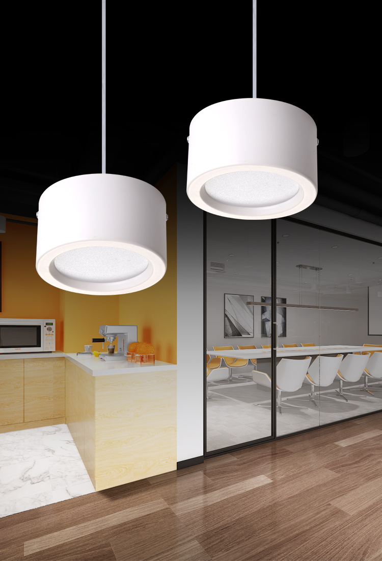 【京选优品】明装吊线筒灯led天花灯商场办公楼圆形吊灯餐厅吧台24w