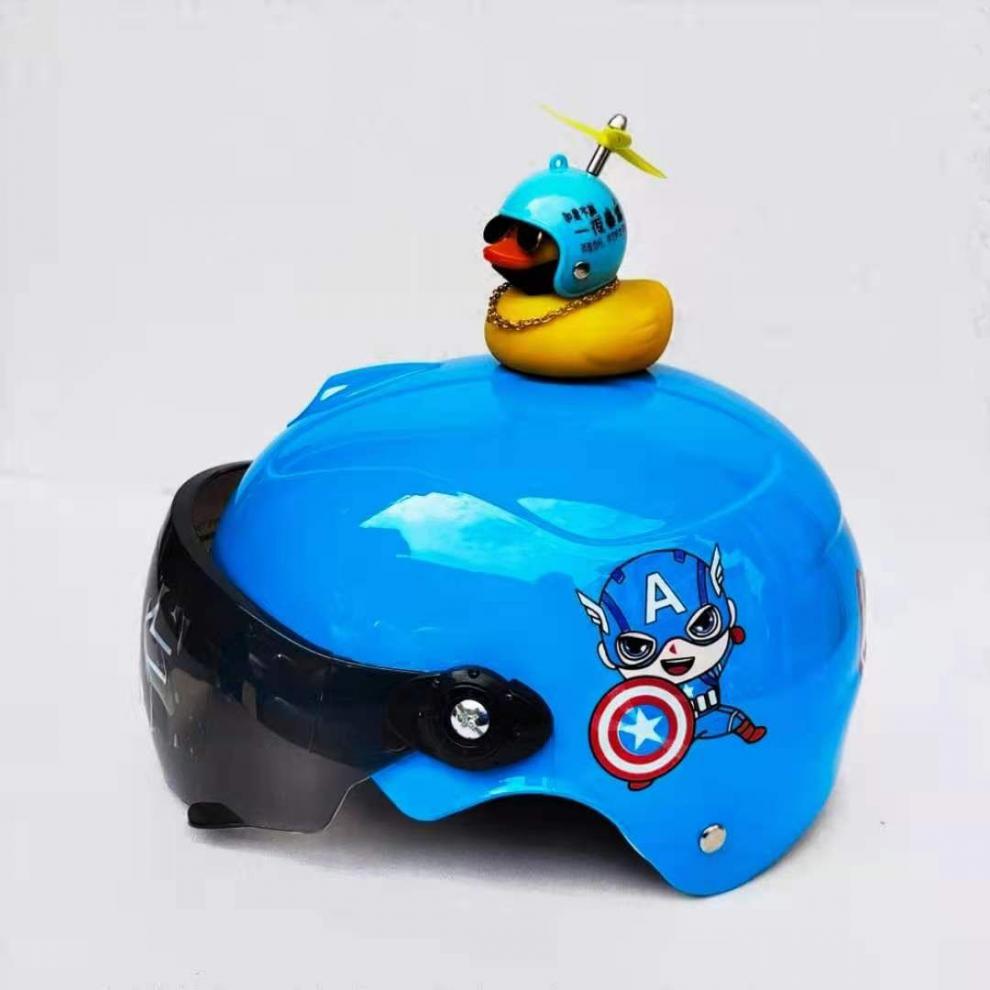 京选品质小黄鸭头盔儿童电动车帽四季款透气男女孩摩托车通用可爱小孩