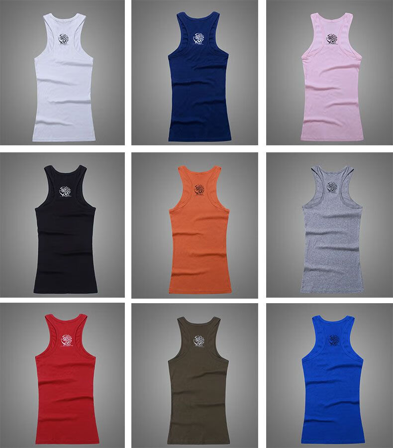 二道背心男两根筋男生背心4件装 男士背心夏运动针织青修身衣弹力薄