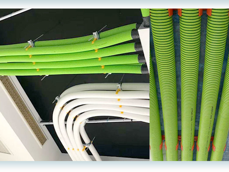 新风波纹管75110pe管双壁塑料波纹管新风管道空调通风软管蓝色pe管