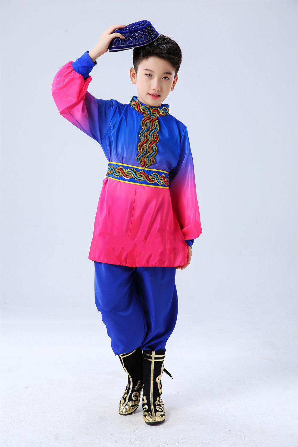 燕珺 儿童六一演出服夏六一儿童新疆舞蹈演出服女童少数民族哈萨克族