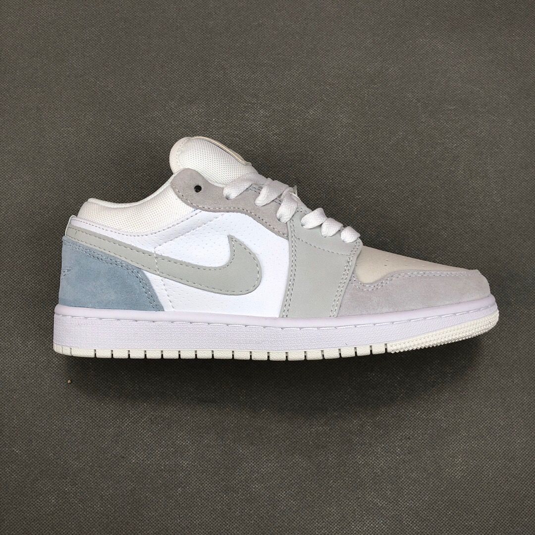 aj1 低帮某田纯原篮球鞋北卡蓝烟灰黑灰郭艾伦扣碎倒钩运动鞋 雾霾蓝