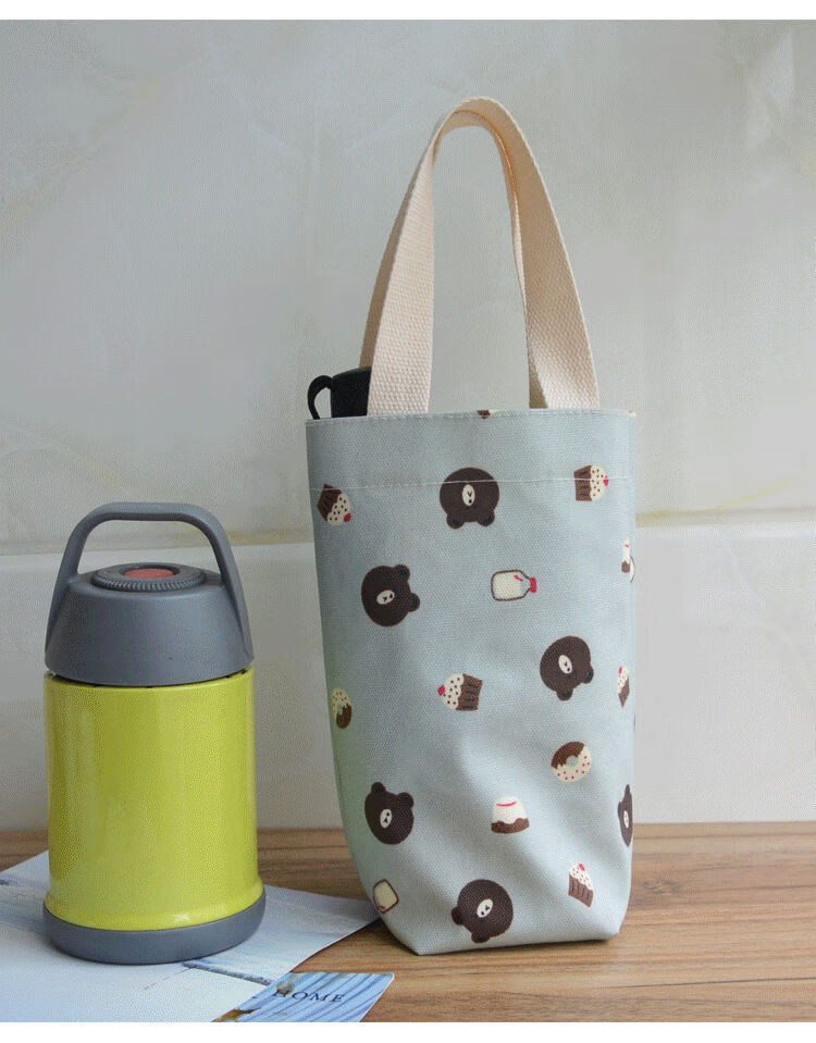 可狄袋子手提袋帆布带提绳便携水杯袋收纳焖烧杯袋防水大号小布袋大号