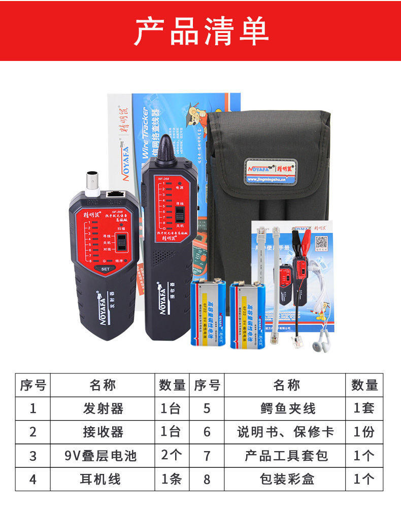 2022精灵鼠寻线仪精明鼠nf268多功能寻线仪网络线缆对线器poe测线仪