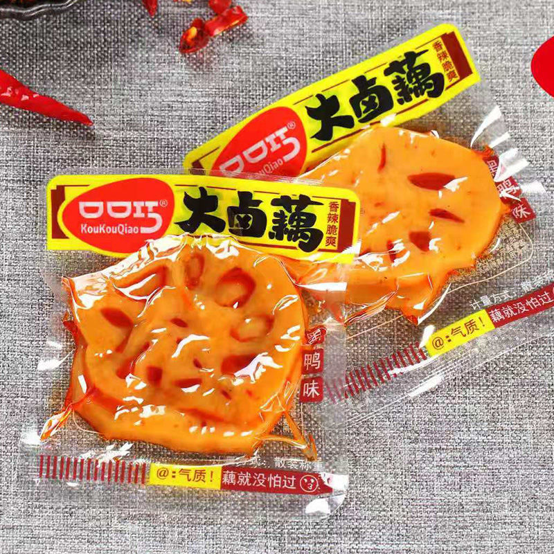 口口巧大卤藕香辣藕片零食香辣小包装黑鸭味湖南特产小吃休闲食品 香