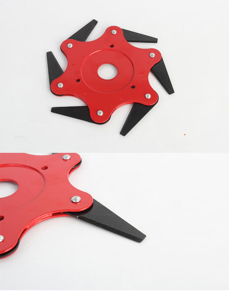 割草机割灌机配件通用六叶合金刀片打草头割草头除锄草头6叶刀片 六叶