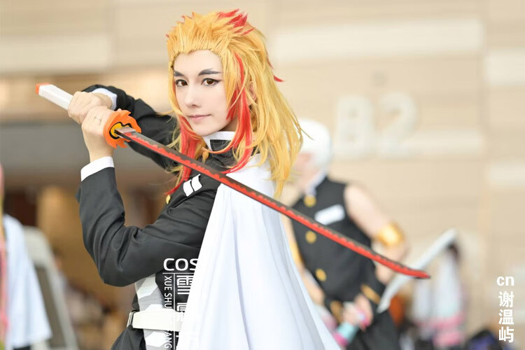 cos 鬼灭之刃cos鬼杀队队服炎柱cos大哥炼狱杏寿郎cosplay炎柱cos