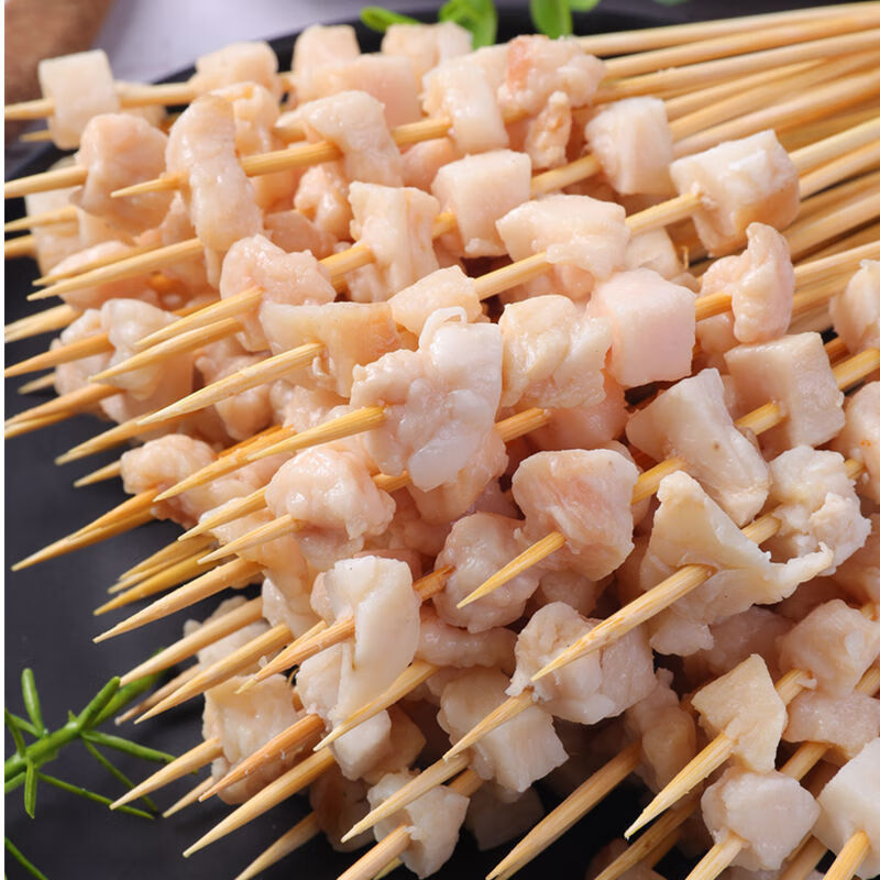 烧烤牛油串 牛油粒100串/袋 牛油小串鲜冻牛胸口油 2袋【图片 价格 品