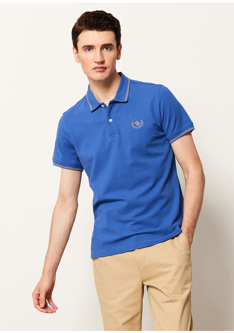 圣大保罗男士短袖polo2022夏季新商务百搭休闲棉质半袖t恤衫上衣浅