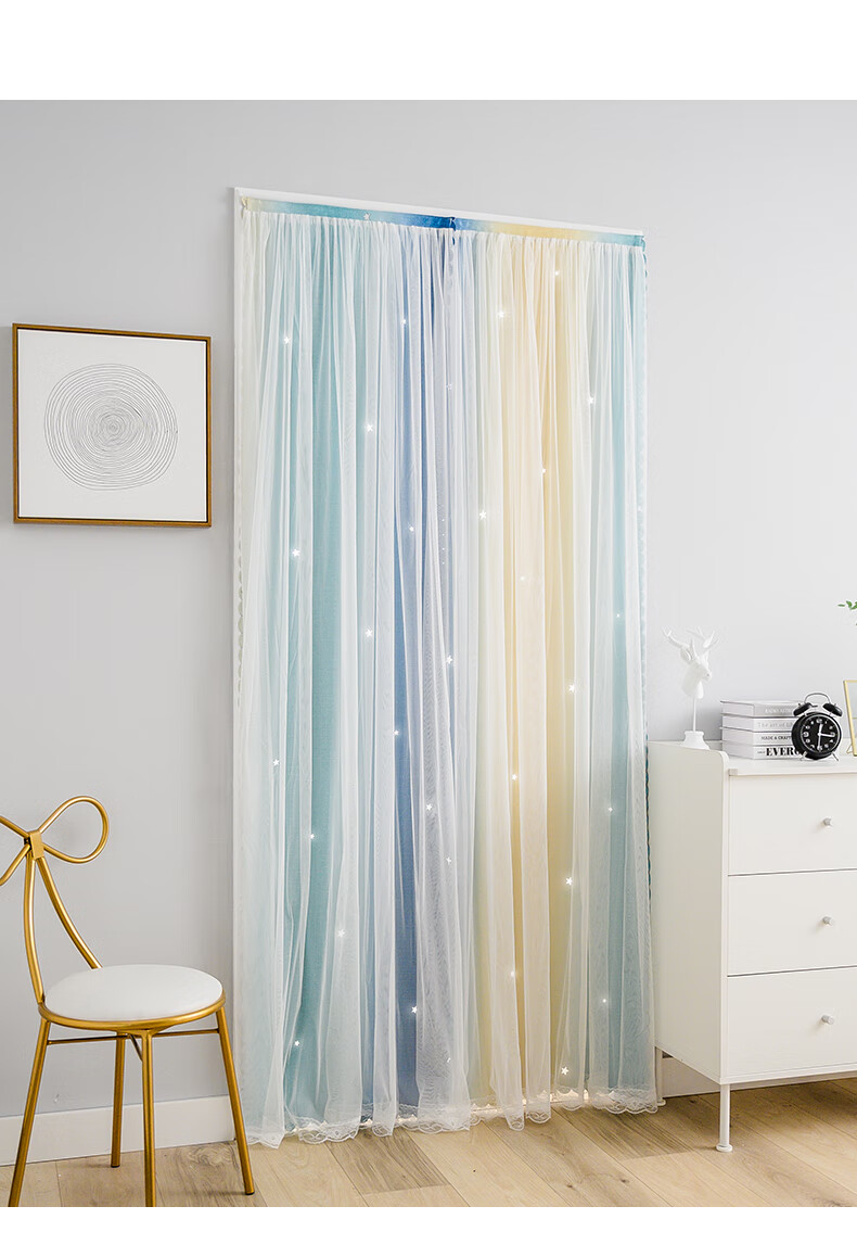 美容帘子隔断帘门帘隔断空调卧室隐私家用免打孔布帘子魔术贴衣柜遮挡