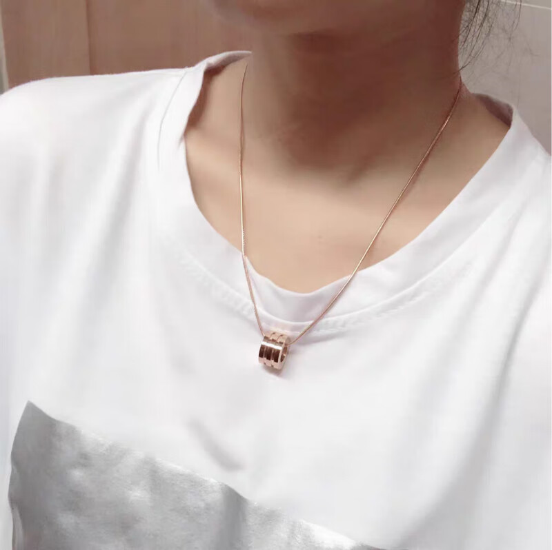 情侣项链男女小蛮腰女精致锁骨链毛衣链网红节日生日礼物玫瑰金55cm