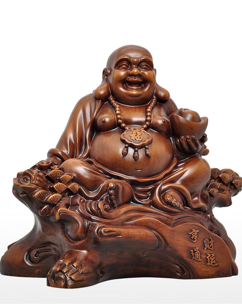 白凤凰弥勒佛摆件客厅笑佛大肚佛财运亨通树脂工艺品新店铺开业礼品