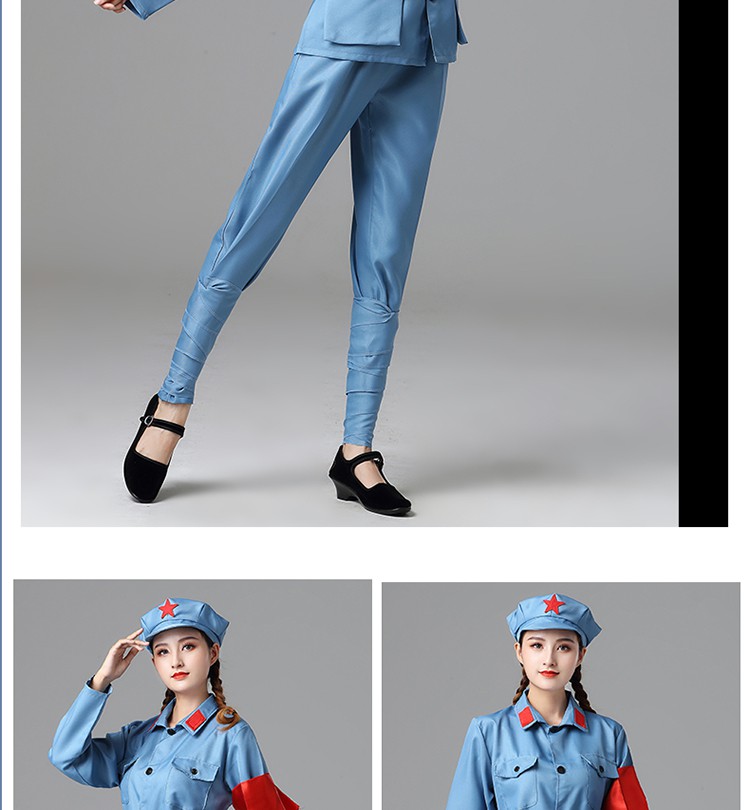 岁岁靓 红军演出服成人红军演出服八路军表演服男套装红军抗战服装