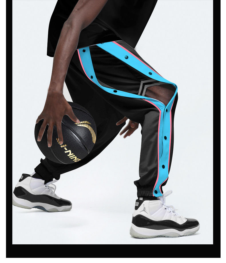 秋冬美式篮球侧边全开扣运动裤p排扣裤男 篮网杜兰特长裤 杜兰特短/裤