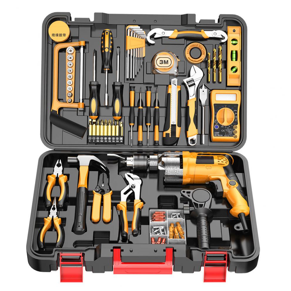 电钻五金工具套电动工具钻电钻家用螺丝刀组合装橙色大功率017144